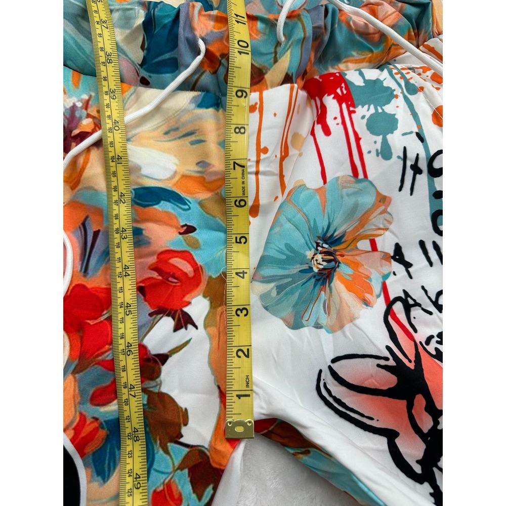 Brand Bazar Italy Floral Graffiti Minnie Mouse Joggers White CS20002 Size M - Picture 6 of 8